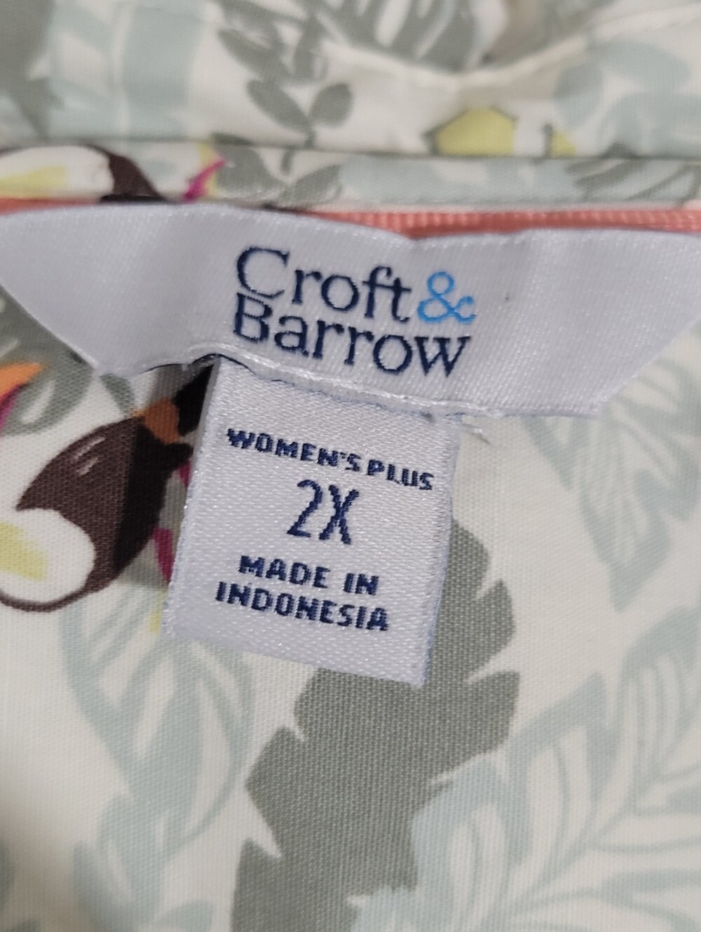 Croft & Barrow Tropical Toucan Cotton Button Down Casual Shirt Size 2X NWT - Picture 13 of 16